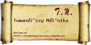 Tomanóczy Mónika névjegykártya